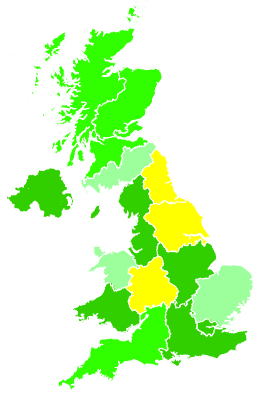Click on a region for air pollution levels for 02/01/1996