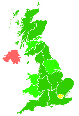 Click on a region for air pollution levels for 02/01/1997