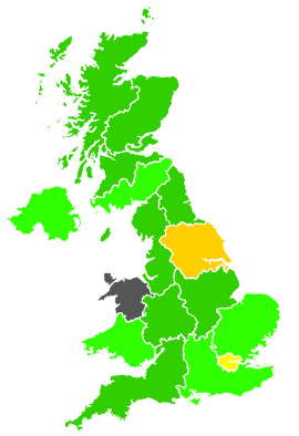 Click on a region for air pollution levels for 02/01/2002