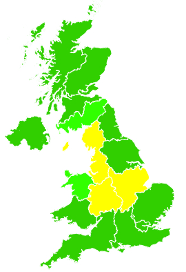 Click on a region for air pollution levels for 02/01/2009