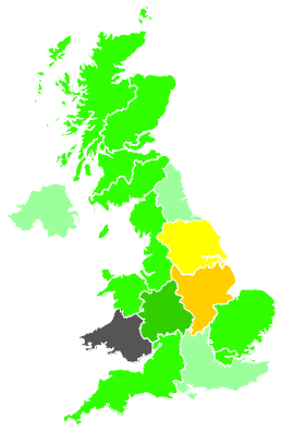 Click on a region for air pollution levels for 02/02/1991