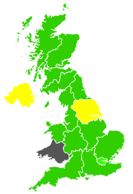 Click on a region for air pollution levels for 02/02/1994