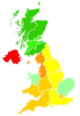 Click on a region for air pollution levels for 02/02/1996