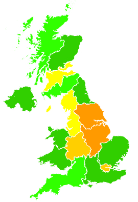 Click on a region for air pollution levels for 02/02/2006