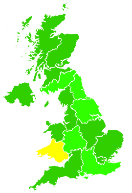 Click on a region for air pollution levels for 02/02/2018
