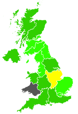 Click on a region for air pollution levels for 02/03/1991
