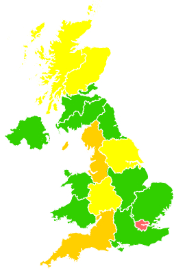 Click on a region for air pollution levels for 02/03/2004