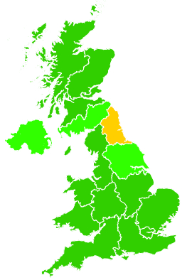 Click on a region for air pollution levels for 02/03/2007