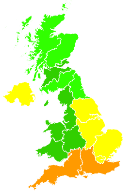 Click on a region for air pollution levels for 02/03/2021