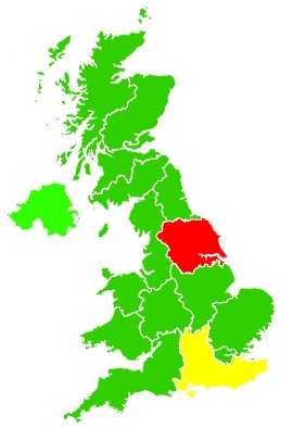 Click on a region for air pollution levels for 02/03/2022