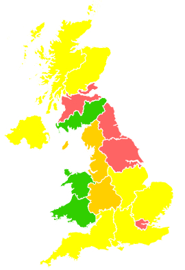 Click on a region for air pollution levels for 02/04/1999