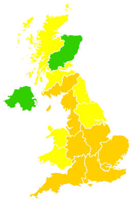 Click on a region for air pollution levels for 02/04/2007
