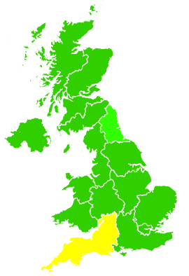 Click on a region for air pollution levels for 02/04/2016