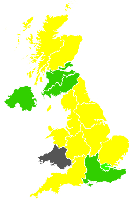 Click on a region for air pollution levels for 02/05/1991