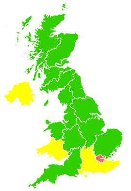 Click on a region for air pollution levels for 02/05/1993
