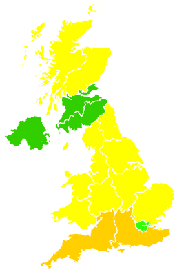 Click on a region for air pollution levels for 02/05/1994