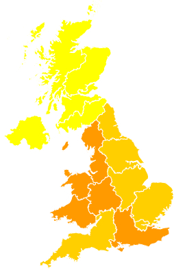 Click on a region for air pollution levels for 02/05/1997