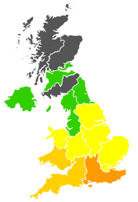 Click on a region for air pollution levels for 02/05/1999