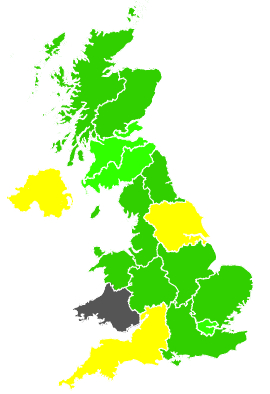 Click on a region for air pollution levels for 02/06/1991