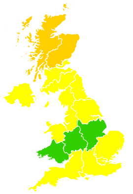 Click on a region for air pollution levels for 02/06/1992