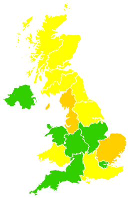 Click on a region for air pollution levels for 02/06/1994