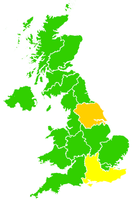 Click on a region for air pollution levels for 02/06/1995