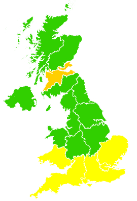 Click on a region for air pollution levels for 02/06/1998