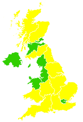 Click on a region for air pollution levels for 02/06/1999