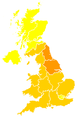 Click on a region for air pollution levels for 02/06/2009