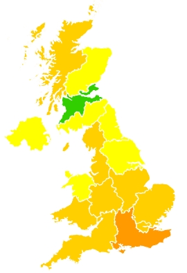Click on a region for air pollution levels for 02/06/2021