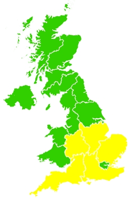 Click on a region for air pollution levels for 02/06/2022