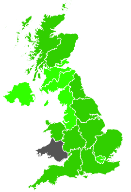 Click on a region for air pollution levels for 02/07/1990