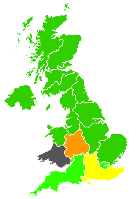 Click on a region for air pollution levels for 02/07/1991