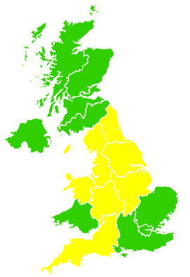 Click on a region for air pollution levels for 02/07/1995