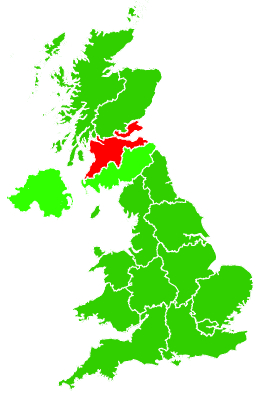 Click on a region for air pollution levels for 02/07/1998