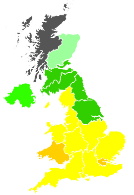 Click on a region for air pollution levels for 02/07/2001