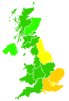 Click on a region for air pollution levels for 02/07/2008