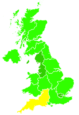 Click on a region for air pollution levels for 02/07/2013