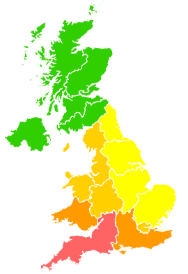 Click on a region for air pollution levels for 02/07/2018