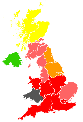 Click on a region for air pollution levels for 02/08/1990