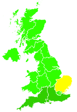 Click on a region for air pollution levels for 02/08/1993