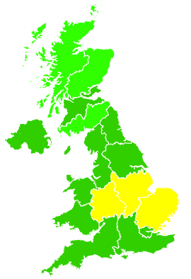 Click on a region for air pollution levels for 02/08/2002