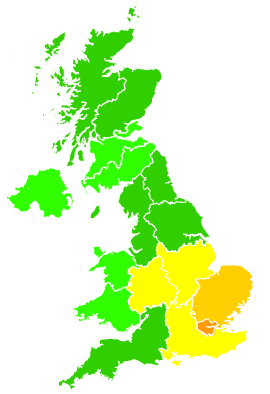 Click on a region for air pollution levels for 02/08/2011