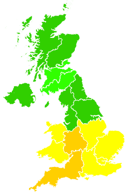 Click on a region for air pollution levels for 02/08/2015