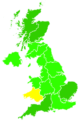 Click on a region for air pollution levels for 02/08/2017
