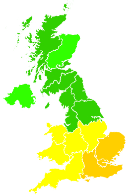Click on a region for air pollution levels for 02/08/2026