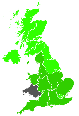 Click on a region for air pollution levels for 02/09/1990