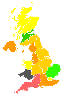 Click on a region for air pollution levels for 02/09/1991