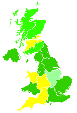Click on a region for air pollution levels for 02/09/1993