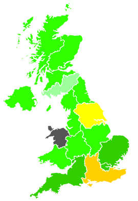 Click on a region for air pollution levels for 02/09/1996